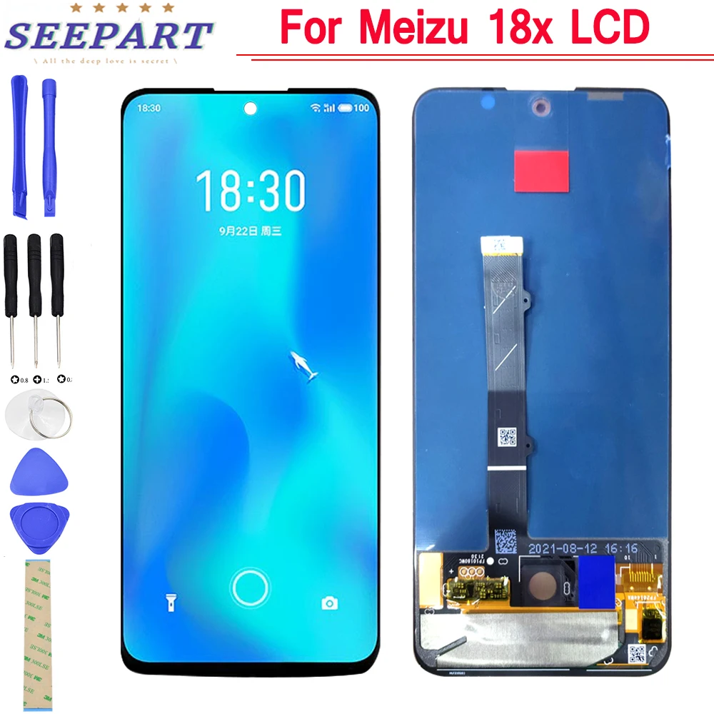 

ЖК-экран 100% дюйма для Meizu 18x, ЖК-дисплей, дисплей кодирующий преобразователь сенсорного экрана в сборе, экран с дигитайзером в сборе, замена д...
