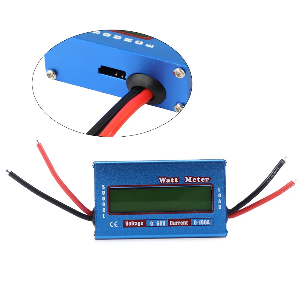 Горячая цифровой Ватт метр Высокоточный анализатор мощности DC 60V 100A RC Wattmeter