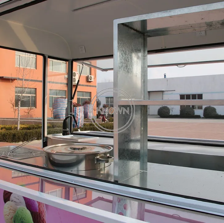 

New arrive ! Hot sale customized 3.8m long food kiosk design electric food truck trailer ice cream food cart