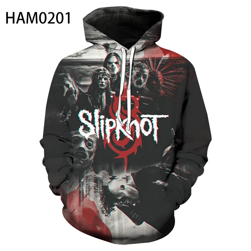 Свитшот Slipknot для мальчиков и девочек Модный хлопковый пуловер с капюшоном в