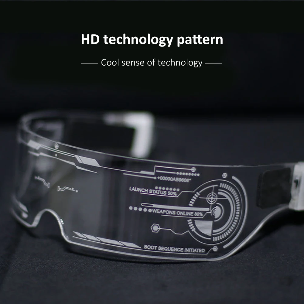 

LED Luminous Glasses Electronic Visor Glasses Light Up Glasses Prop For Festival KTV Bar Party Performance Christmas Decor Gifts