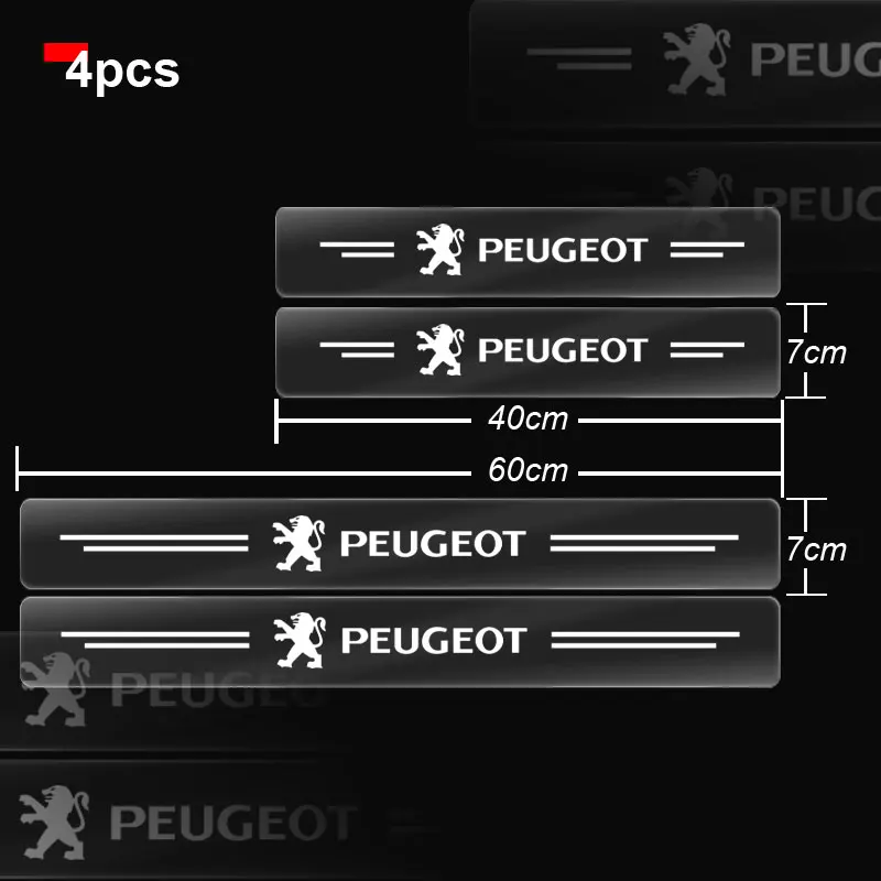 4 шт. модифицированные бритвы порога для Peugeot 206 208 308 307 207 3008 2008 4508 408 Стайлинг