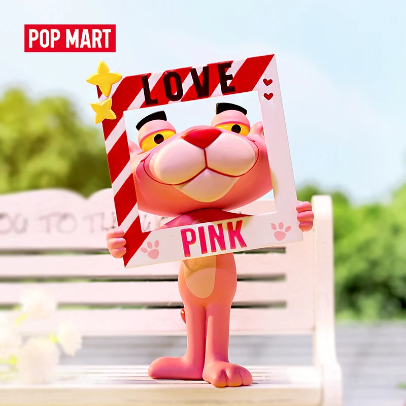 

POP MART Pink Panther Expressing Love Series Blind Box Collection Doll Collectible Cute Action Kawaii animal toy figures