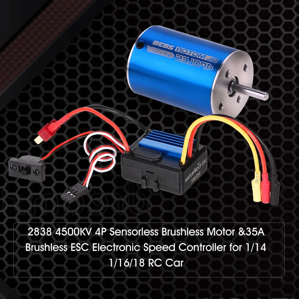 2838 4500KV 4P безсенсорный бесщеточный двигатель и 35A электронный регулятор скорости