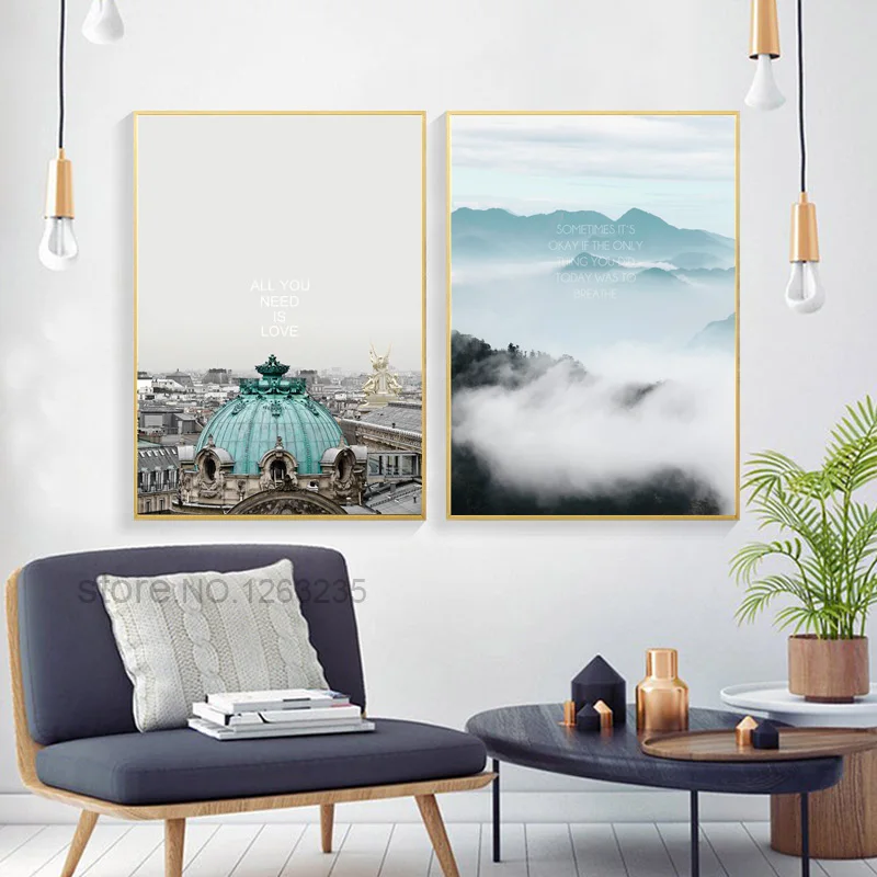 Горы скандинавский плакат фотографии пейзаж куадро декорацион салон все что вам