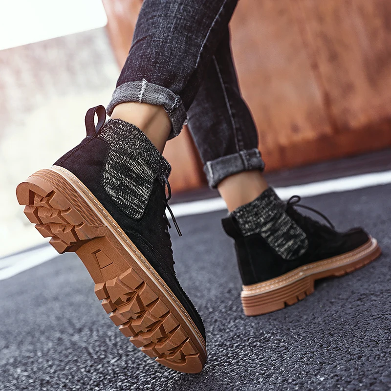 2019 Осенняя мужская обувь на зиму женские ботильоны повседневные ботинки из