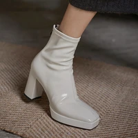 high qulaity women boots new autumn spring black zipper shoes woman ankle boots dress party working shoes boots size 34 39 euro