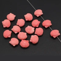 30pcs hot sale natural pink coral pendant sector shaped through hole beads for jewelry making diy necklace bracelet accessory