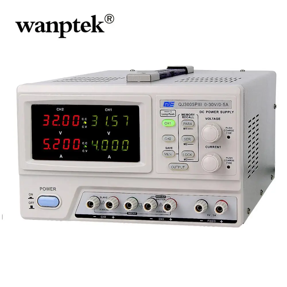 Wanptek двойной 9 кг., 4 дюйма-знака после запятой блок питания с переключением постоянного Питание Регулируемый блок питания 30В 5A 0.001A лабораторный динамометический Дисплей скамья Мощность расходные материалы