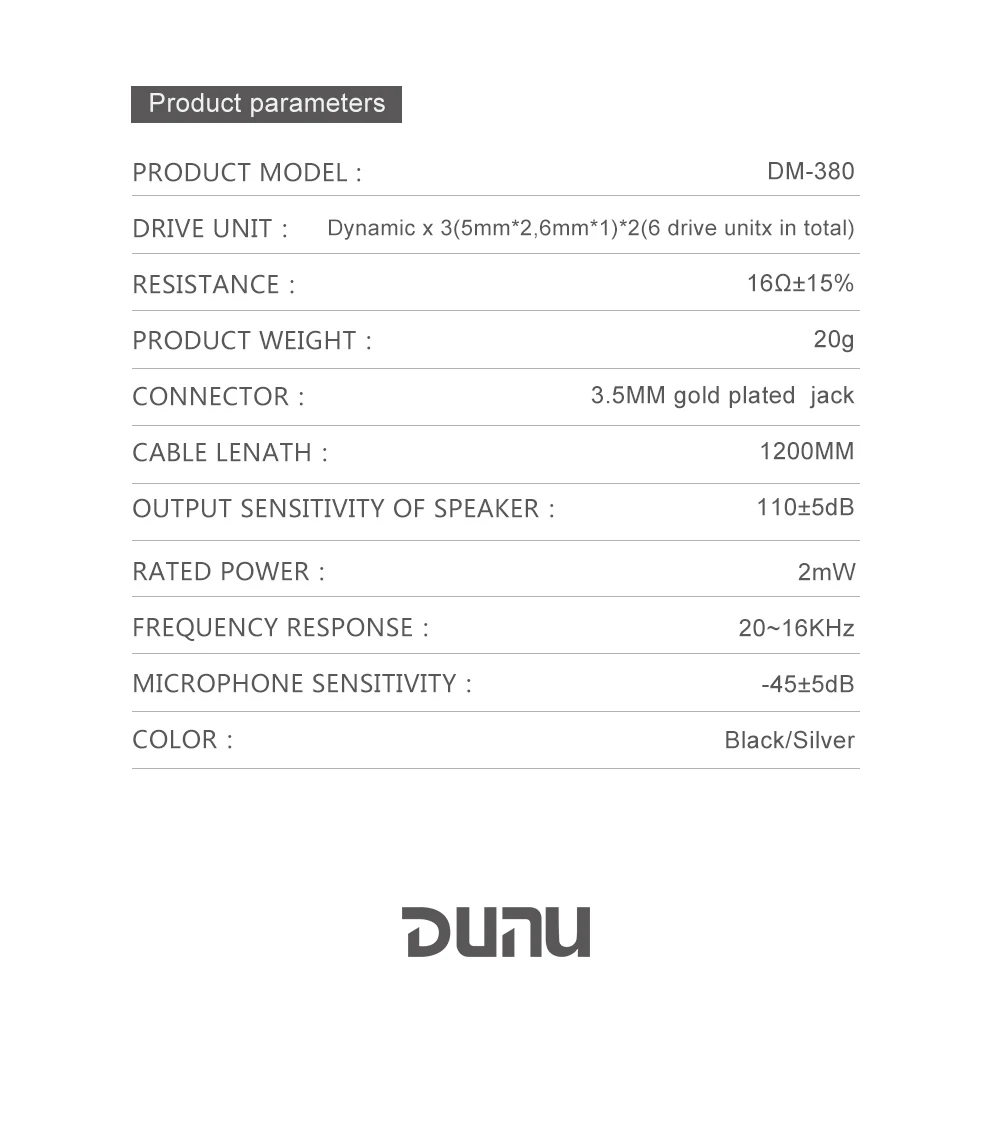 Дуну DM380 титановые мембранные тройные динамические наушники Hi-Res наушники-вкладыши