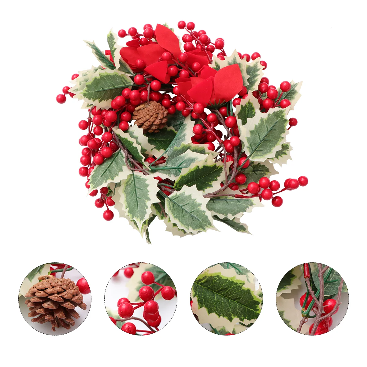 

1pc Festival Pine Cone Rattan Creative Leaf Garland Simulation Holy Fruit Cane