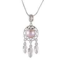 s925 silver pendant dream catcher valentines day gift pearl clavicle necklace female for women sterling silver