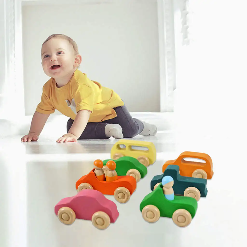 10x автомобили яркие цвета гладкие поверхности деревянные игрушечные