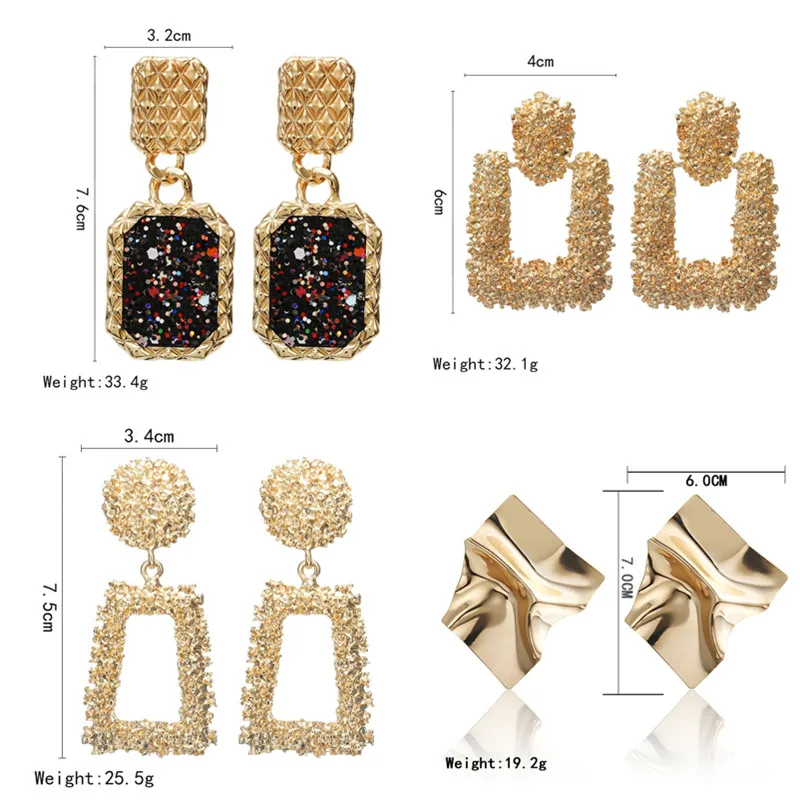 2019 Винтажные серьги большие для женщин эффектные Серьги геометрический