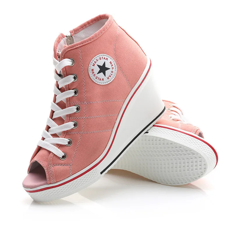 Женские ботинки на высокой платформе с высоким берцем танкетке повседневные