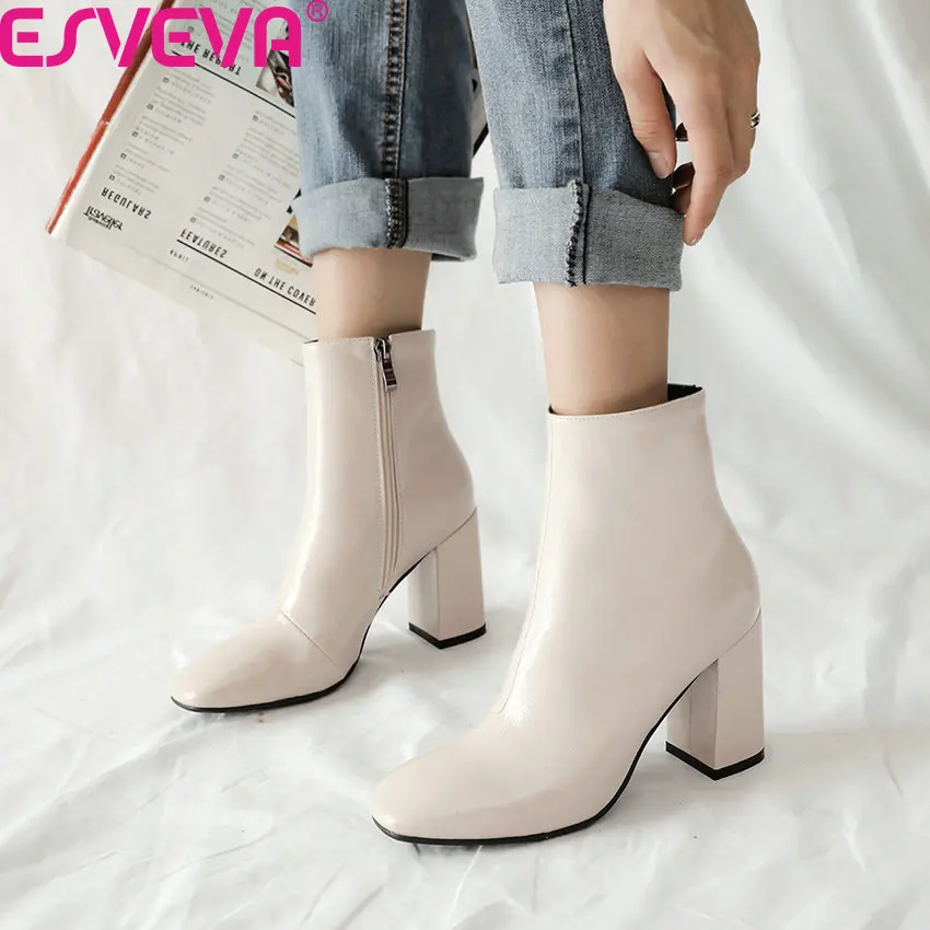 Женские ботильоны на молнии ESVEVA ботинки из искусственной кожи в стиле ретро с