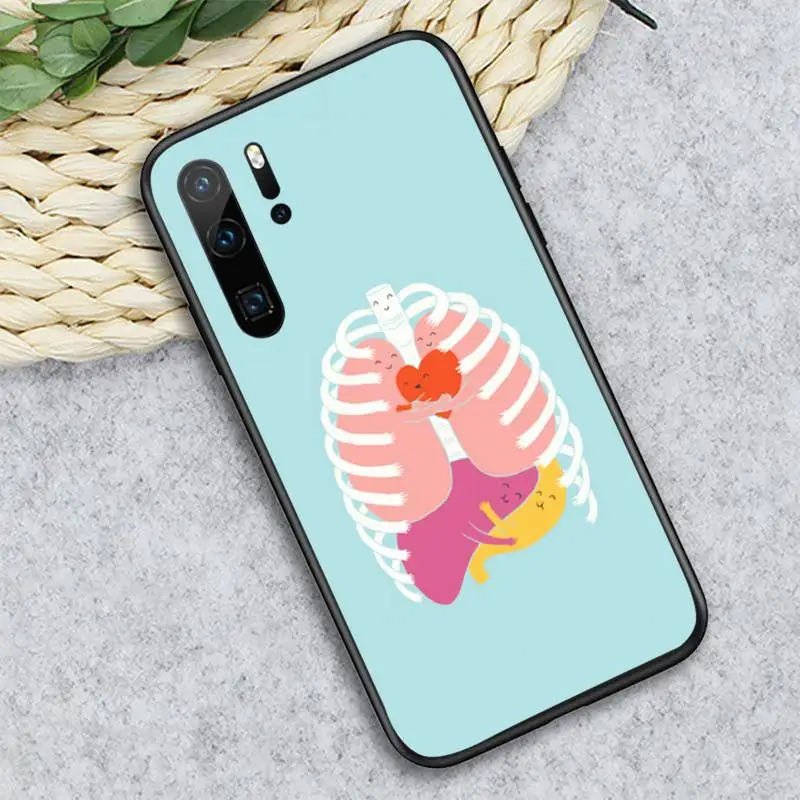 

Heart Meridian Human Organs pattern Phone Case For Huawei honor Mate P 10 20 30 40 i 9 8 pro x Lite smart 2019 nova 5t