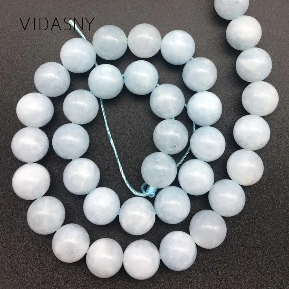 

Natural Gem Aquamarines Round Loose Beads For Jewelry Making 6mm-10mm Spacer Beads Diy Bracelet Necklace Accessories 15inch