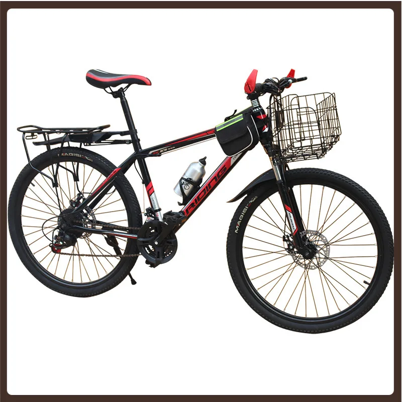Kaufen Student Berg Fahrrad Männer 22 Inch Bike Dual Disc Bremsen Schock Fahrrad Variabler Geschwindigkeit Regale Velo Biegsam Radfahren Liefert