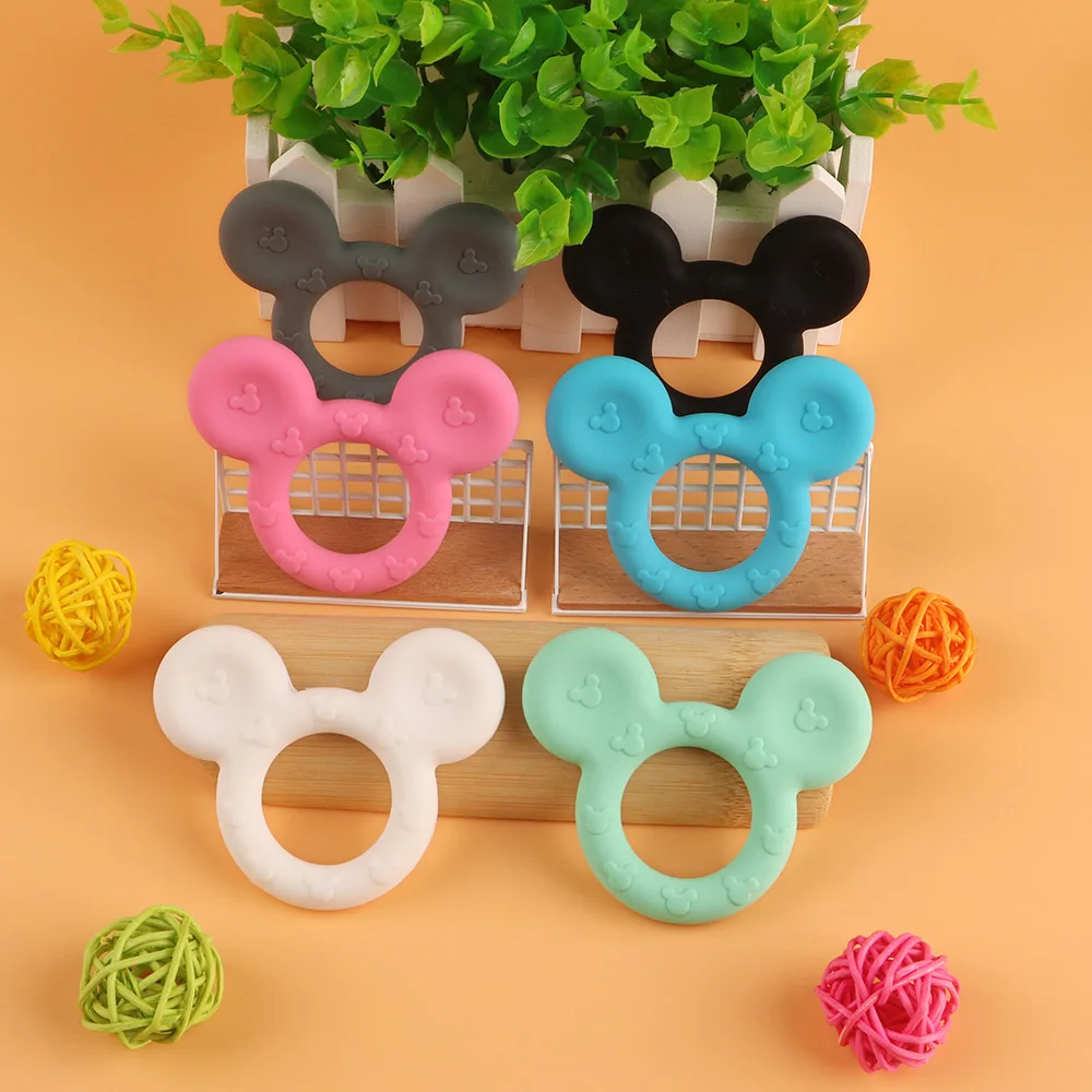 

Kovict 5/10pcs Silicone Teether Cartoon Koala Head Animal Food Grade Silicone Teething Toys For Teeth Tiny Rod Baby Teether Gift