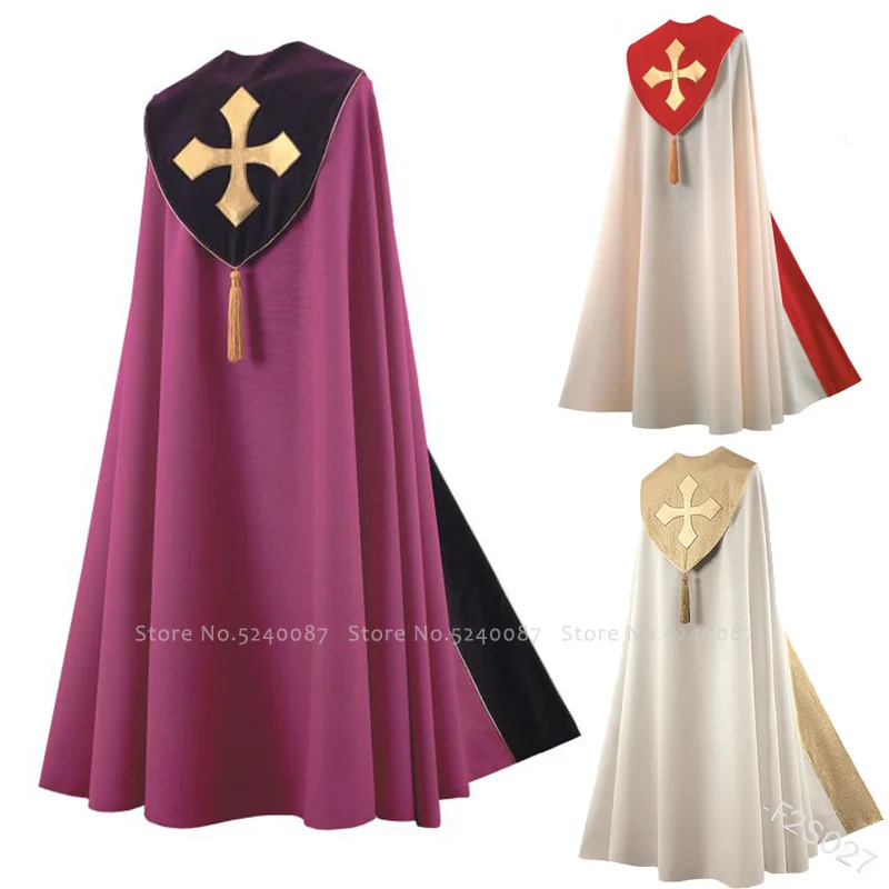 Хэллоуин мужской средневековый ретро шаль плащи молитвенные халаты церковное