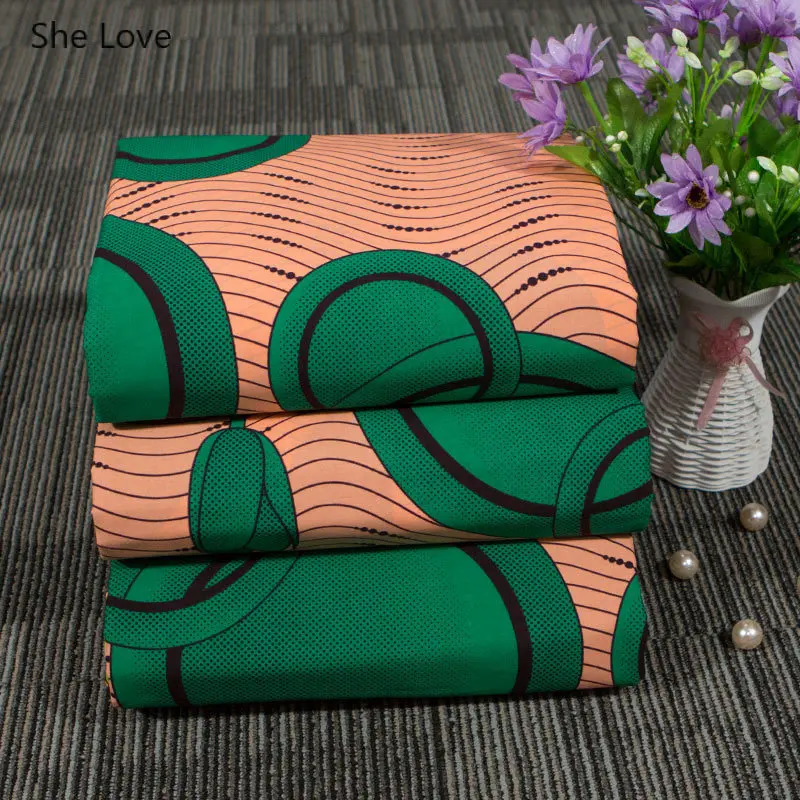 Африканская ткань Chzimade с принтом лотоса из натурального воска 3 ярда 100% хлопок