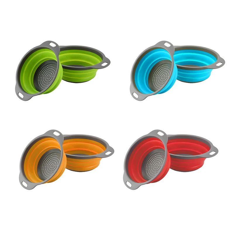 2 шт./компл. складной силиконовый дуршлаг фрукты овощи стиральная корзина