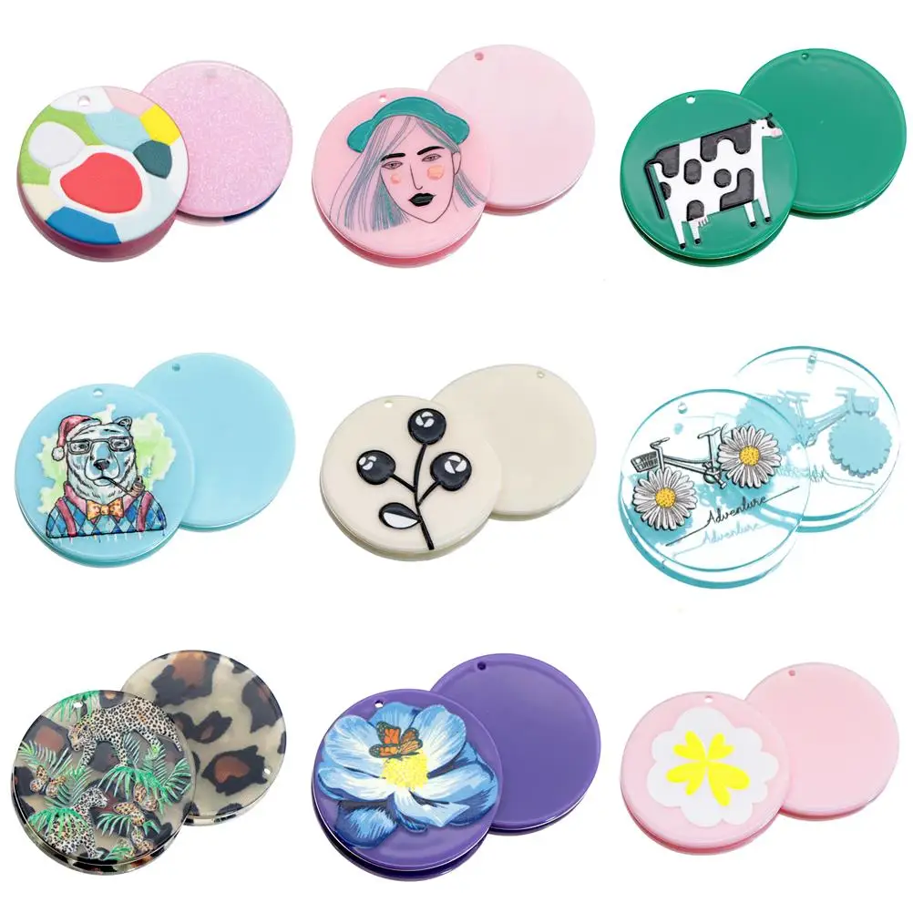 5 шт. круглые подвески для сережек и ожерелий из акриловой смолы | Дом сад