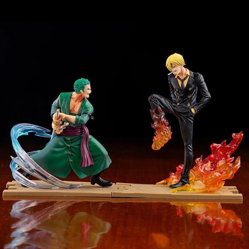 

japanese Cartoons Anime Action Figures New One Piece 18Cm Roronoa Zoro Vinsmoke Sanji Collection Model Toys Child Birthday Gift