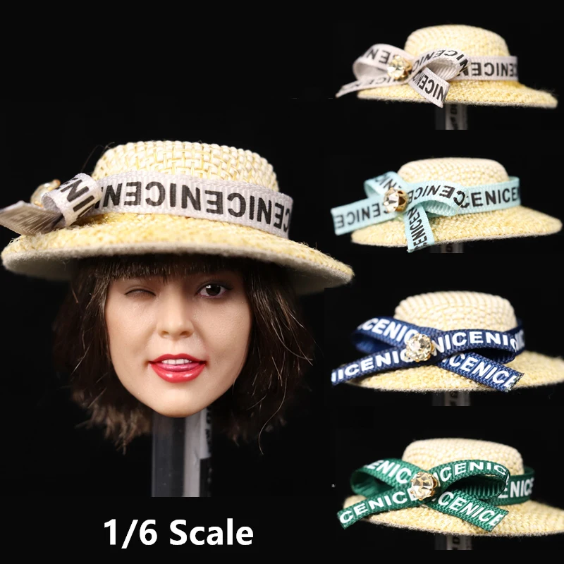 Модель женской соломенной шляпы с козырьком масштаб 1/6 для экшн-фигурок 12 дюймов