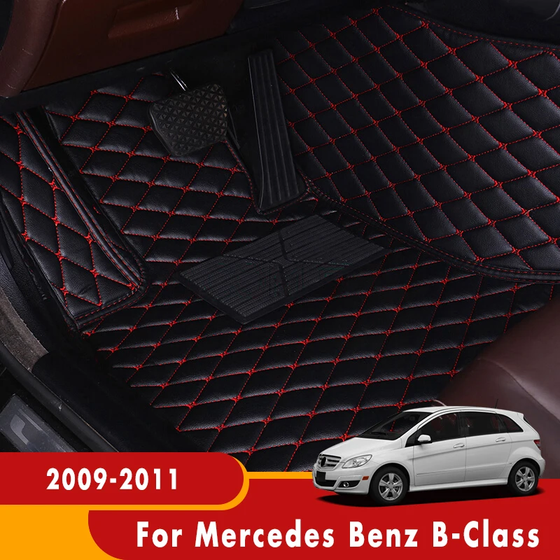 

Custom Car Floor Mats For Mercedes Benz B-Class 2011 2010 2009 Leather Carpets Car Accessories Interior Car Styling Foot Pads