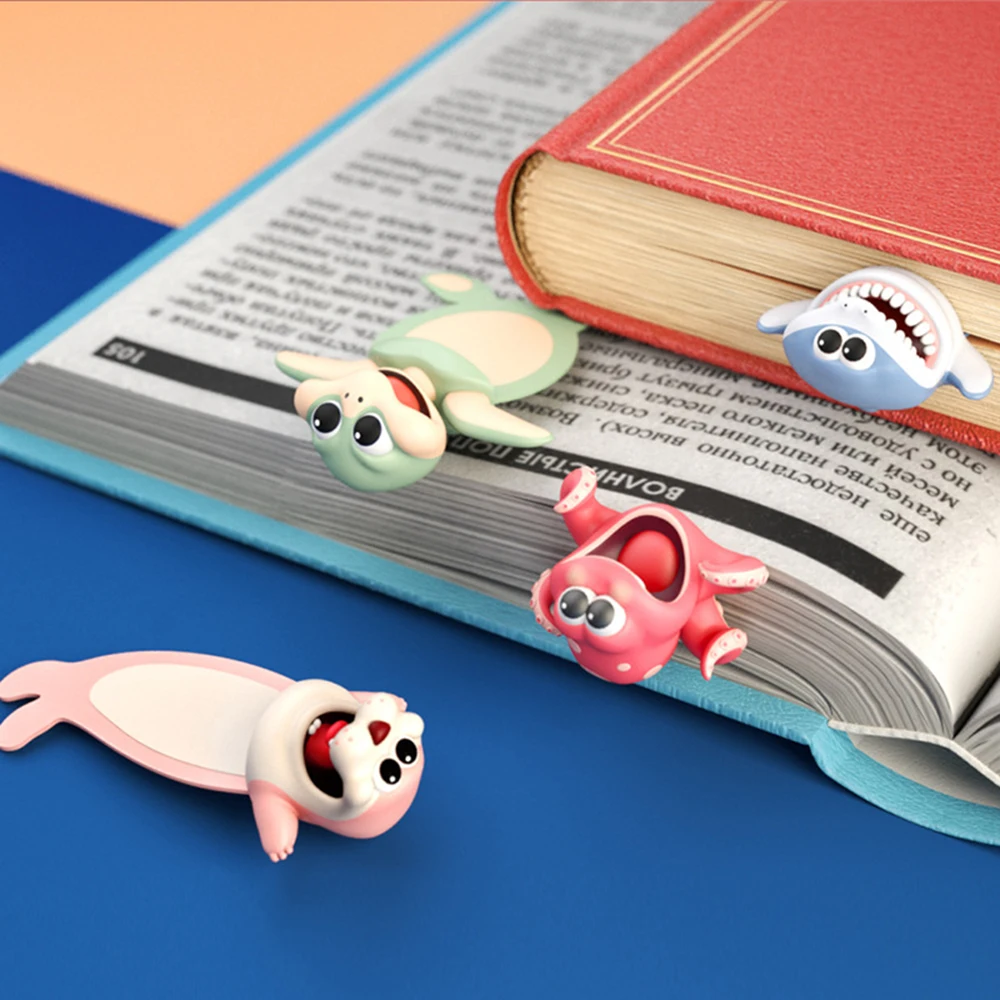 

1PC Original Cute Panda And Shiba Inu Funny Bookmarks 3D Stereo Cartoon Bookmark School Supplies Stationery Book Markers