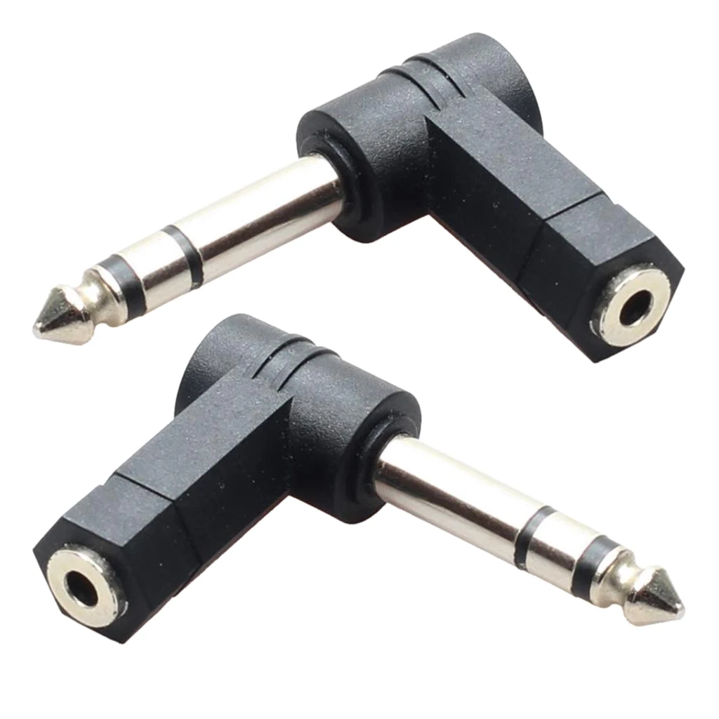 

2Pieces 3.5mm Stereo Female to 6.35mm 1/4" Male Right Angle Audio Adapter