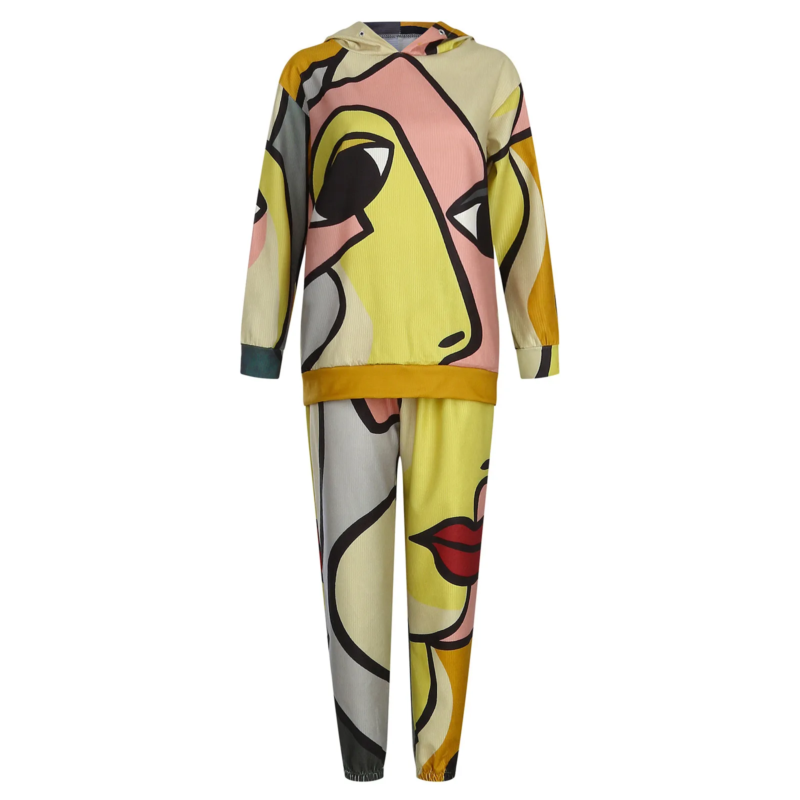 Зимний комплект из двух предметов оверсайз Женский флисовый Топ с длинным