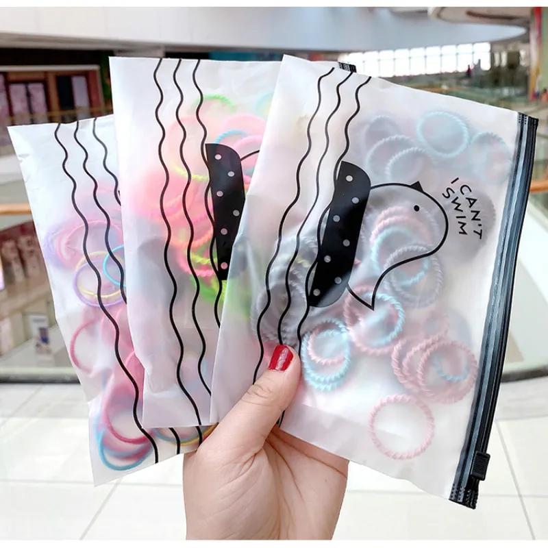 

50/100/200 Pcs/Bag Children Cute Candy Random Solid Elastic Hair Bands Girls Lovely Srunchies Rubber Bands Kid Hair Accessories