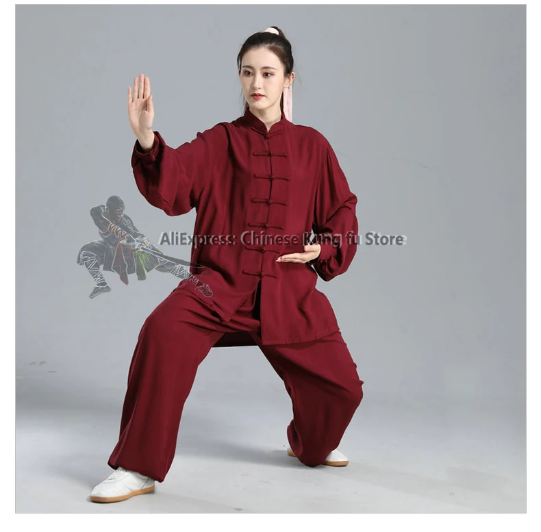 Men's Women's High Quality Cotton Tai Chi Uniform Chinese Kung fu Suit Wing Chun Wushu Martial arts Morning Training Clothes