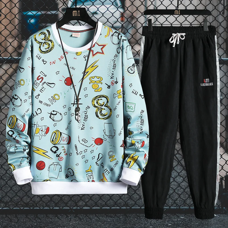 

SFABL Brand Men Sets Autumn New Casual Men's Hoodies + Pants Two-Piece Tracksuit Trendy Sportswear Set Male Streetwear Sets 4XL