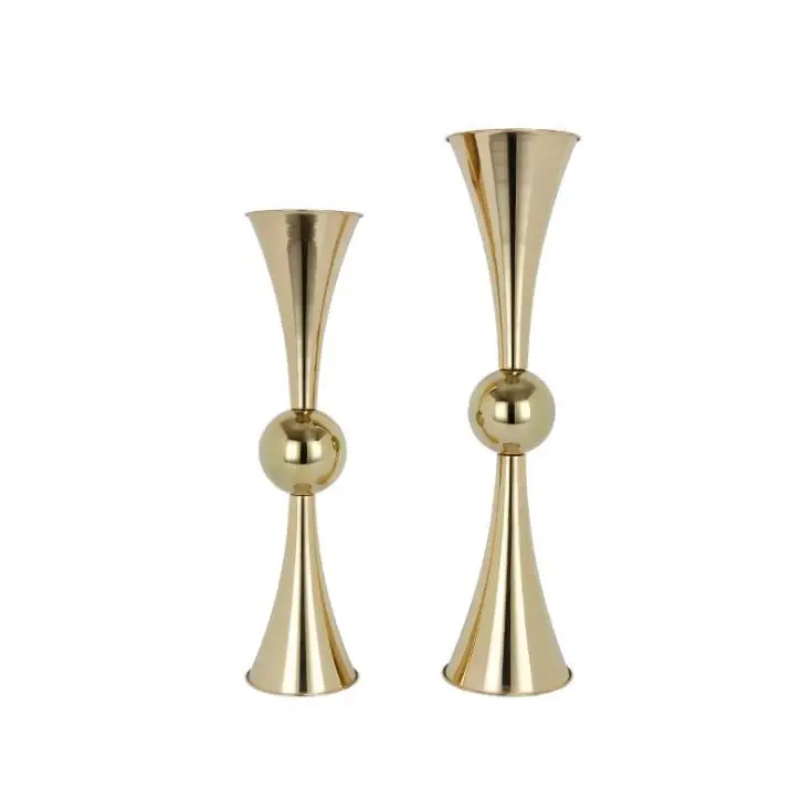 

74CM Height Gold Vases Metal Candle Holders Candlesticks Wedding Centerpieces Event Flower Road Lead Home Decoration SN1875
