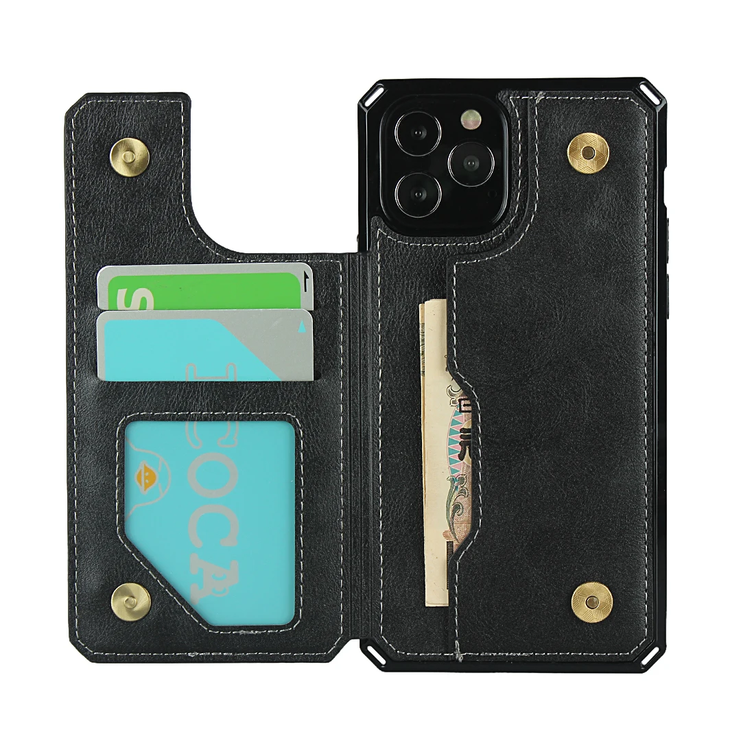 luxury slim fit premium leather cover for iphone 11 12 mini pro xr xs max x 7 8 plus wallet card slots shockproof flip case free global shipping