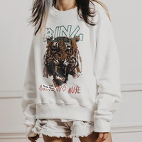 pirate hippie tiger head graphic sweatshirt woman autumn long sleeve o neck cotton hoodies casual vintage classic pullovers top
