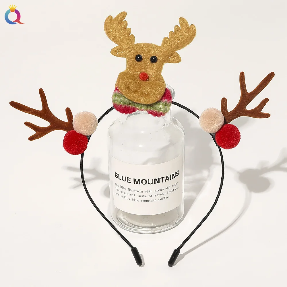 

Christmas Hair Accessories Little Deer Antlers Bells Snowman Fussy Balls Side Hairpins Hair Bands Clips for Children Kids Adults