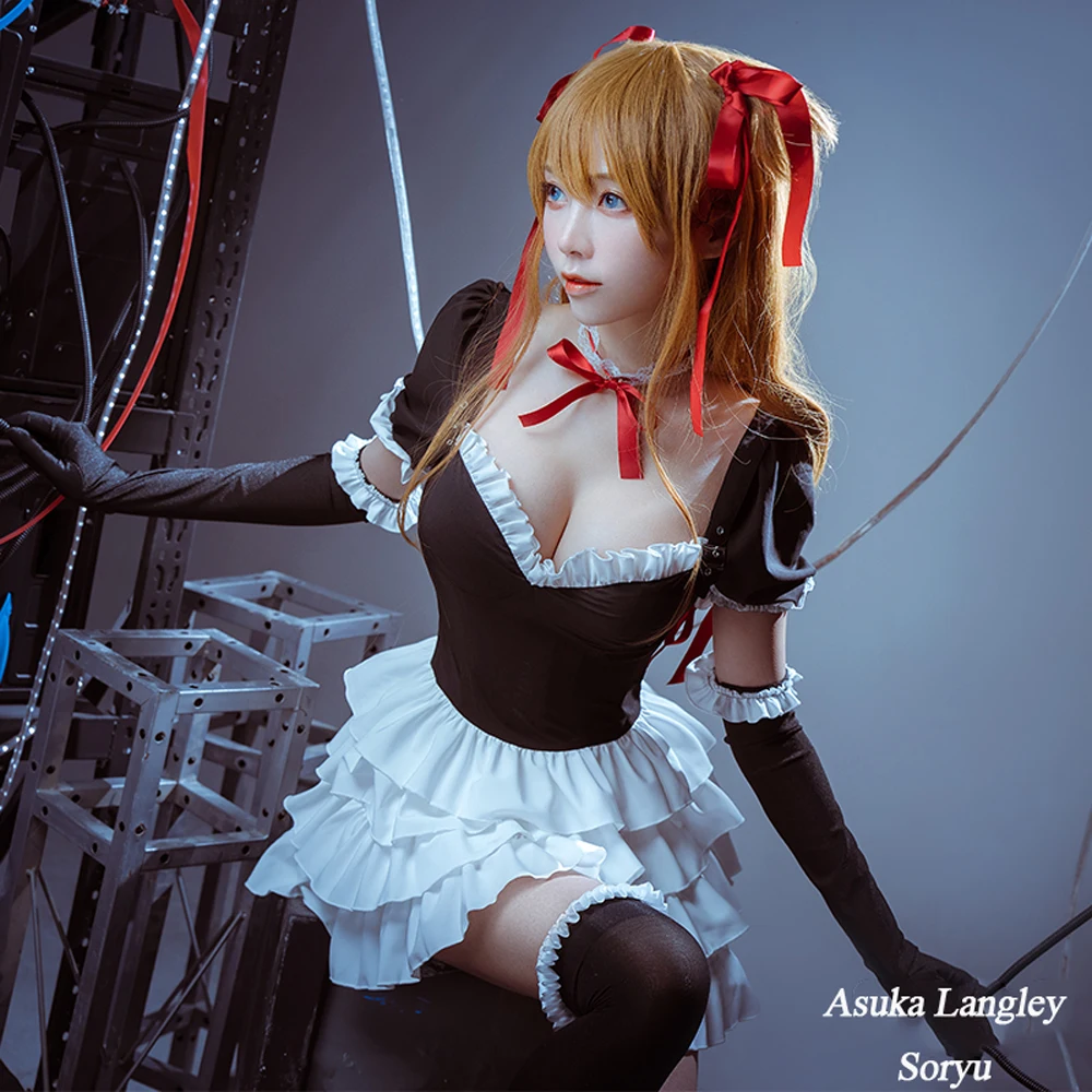 VEVEFHUANG Kосплей аниме Платье Евангелион Asuka Косплей Костюм Langley Soryu Готическая