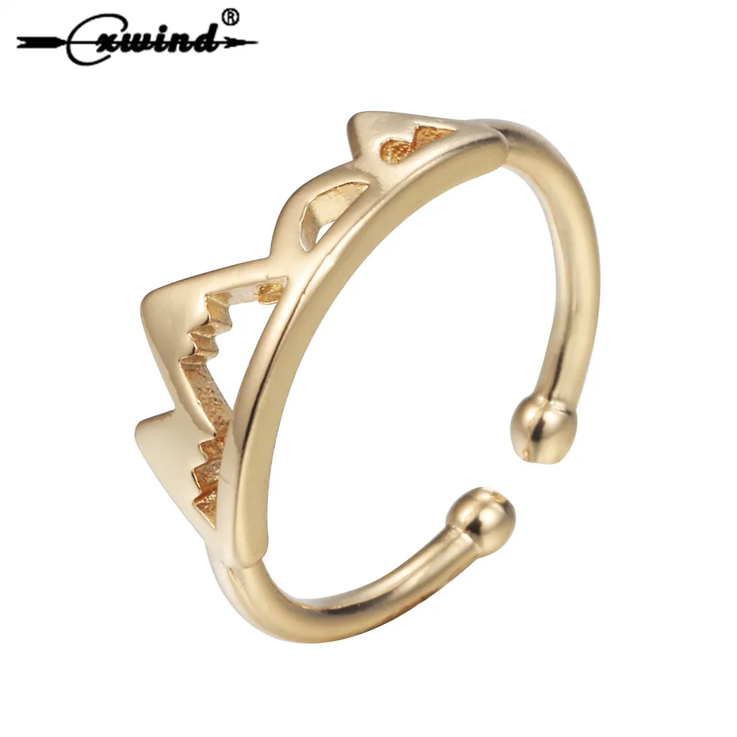 Модные дизайнерские волнистые горные кольца Cxwind регулируемые ювелирные на палец