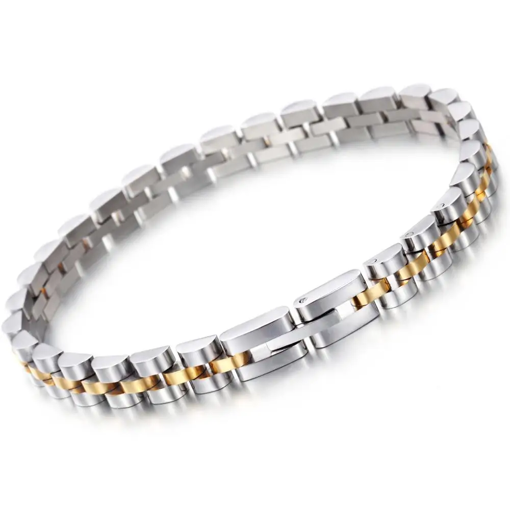 Роскошный браслет из нержавеющей стали 7 5 мм мужской золотой для часов