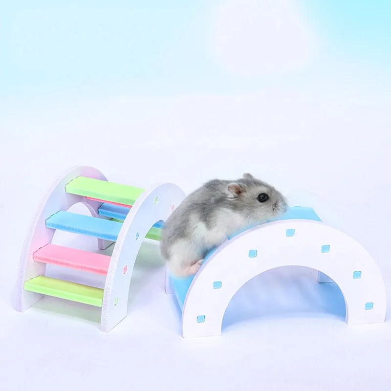 

Деревянный хомяк, Радужный мост, жевательная игрушка для домашних животных, уход за зубами, моляр, игрушка, маленькие животные, игрушки для о...