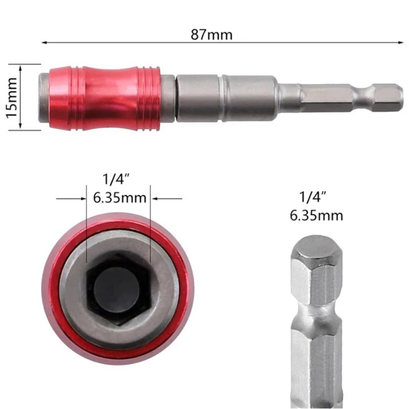 1/4'' Magnetic Screwdriver Bit Holder Adjustable Locking Screw Driver Rod Drive Guide Extensions Pivot Drill For Electric |
