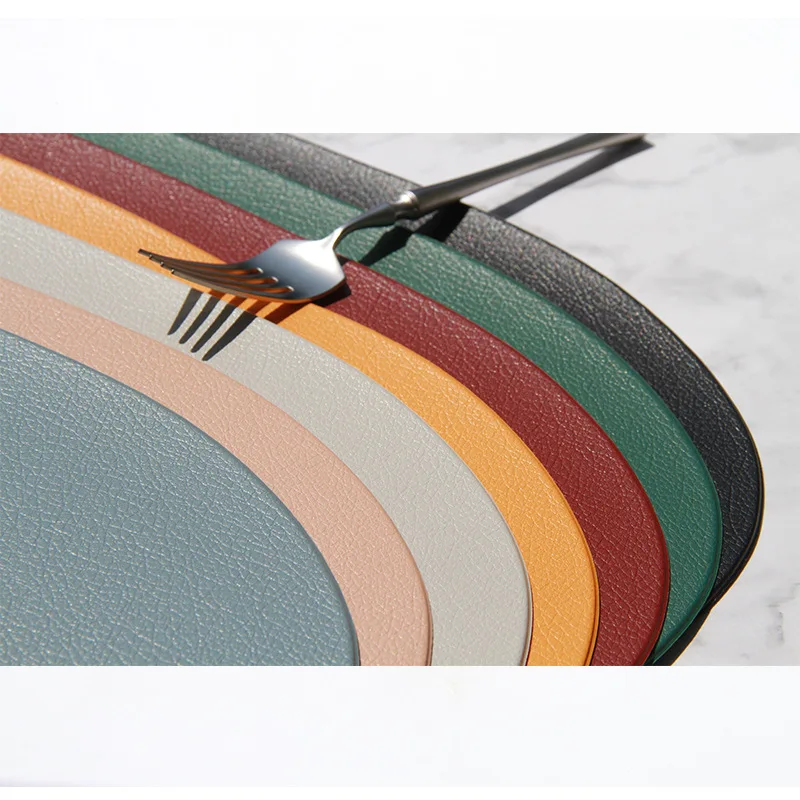 

2/3/4PCS Place Mat Tableware Pad Placemat Table Mat Heat Insulation PU Leather Placemats Bowl Coaster Kitchen Non-Slip