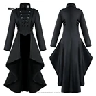 Женский костюм в викторианском стиле, в средневековом стиле, Тренч в готическом стиле, VD1984, винтажный наряд с асимметричным подолом, пальто, смокинг, фрак