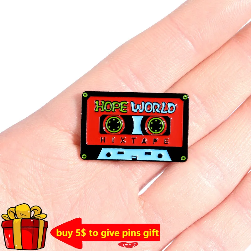 Эмалированная булавка Hope World красная бейдж-лента брошь джинсовая одежда модная