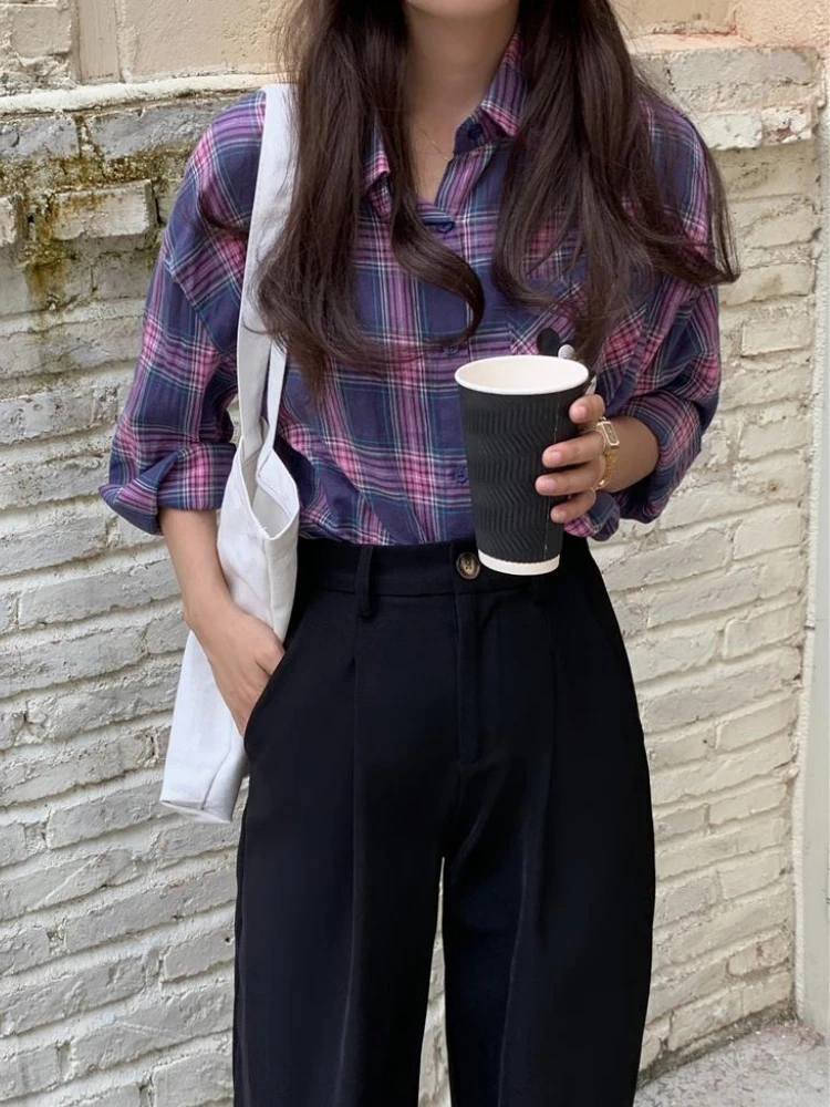 

Women's Office Suit Pants 2021 Summer and Autumn Casual Loose Straight High Waist Trousers Harem Pants